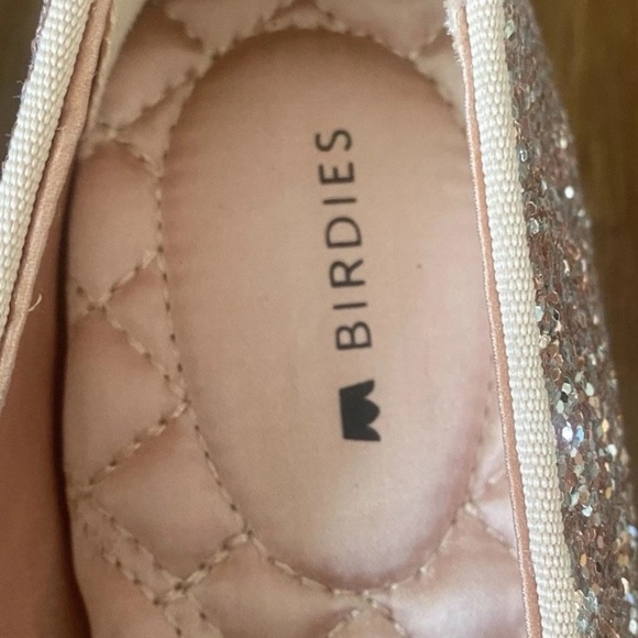 Birdies Starling Flat Loafers Disco Ball Glitter Rose Gold Pink Slip On Size 5 - Picture 5 of 7